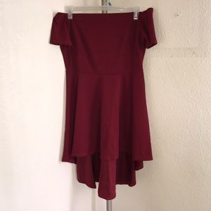 Women off shoulder High Low skater party dress